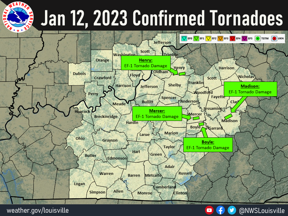 Jan 12 2023 Central KY Tornado Event   DAMAGE SURVEY MAP 